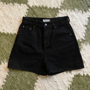 Motel Rocks Mom Denim Shorts — Size Small, Black Wash